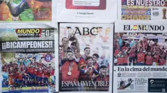 西班牙队在马德里庆祝世界杯夺冠